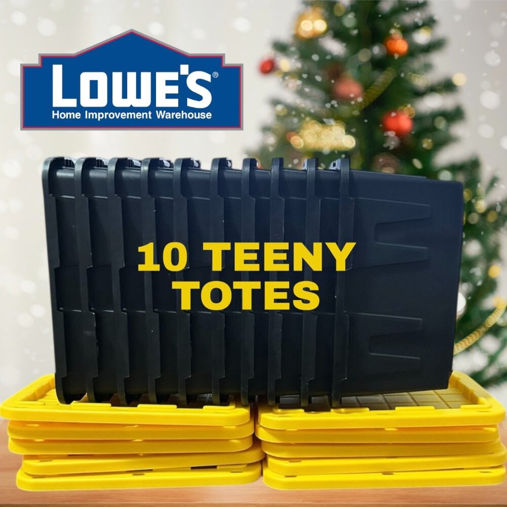 Lowe’s Teeny Black Totes with Yellow Lid (10 Mini Totes) *R1*